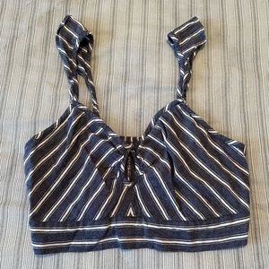 American Eagle Outfitters Blue Stripped Crop Top!